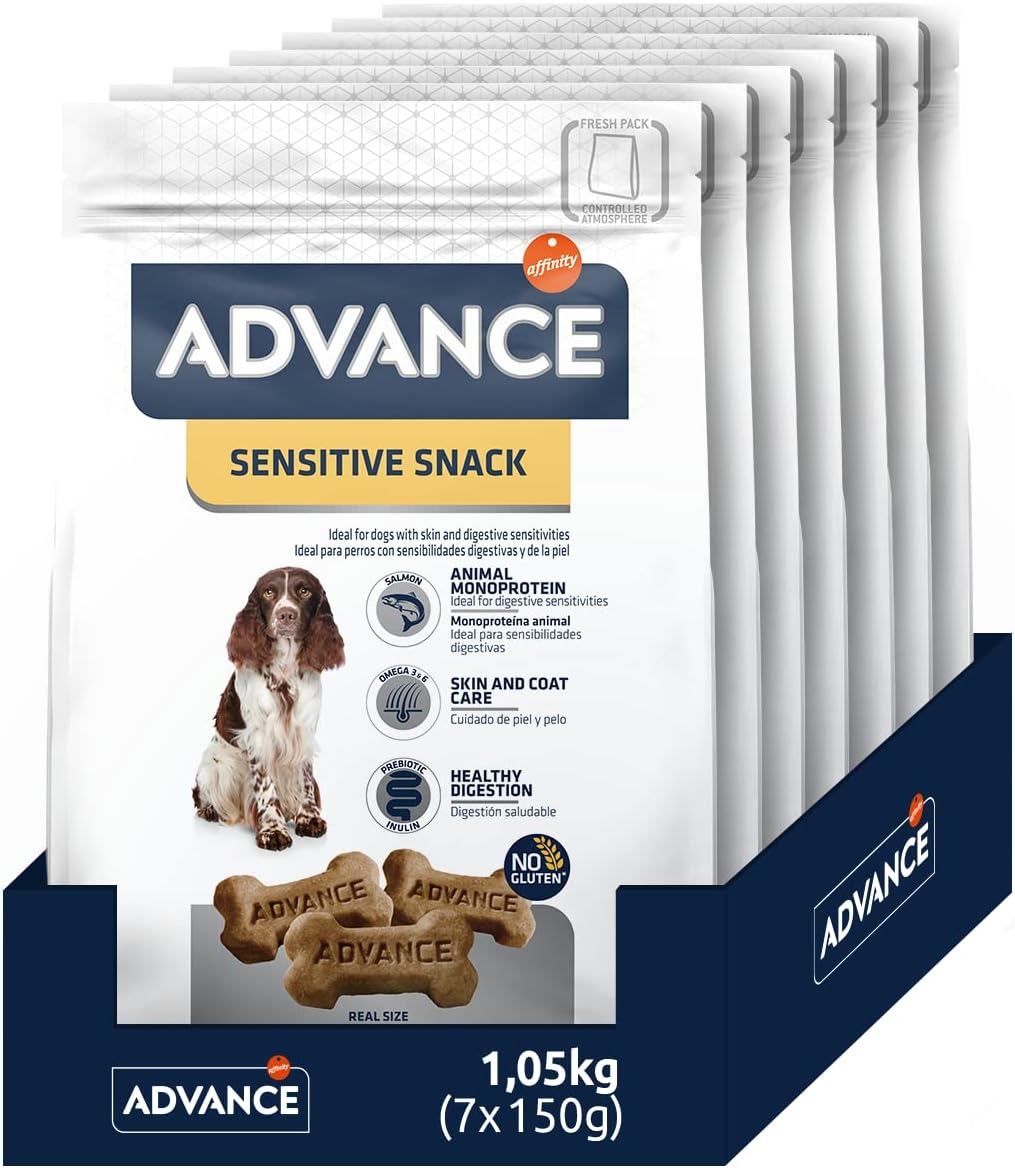 Snack Sensitive Per Cani Advance - Con Salmone, Per Pelle E Digestione, 7 X 150g - Foto 12