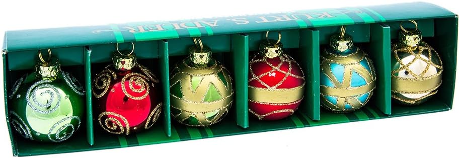 Kurt Adler Glass Place Card Holder Ornament, 1.57-Inch, Set of 6