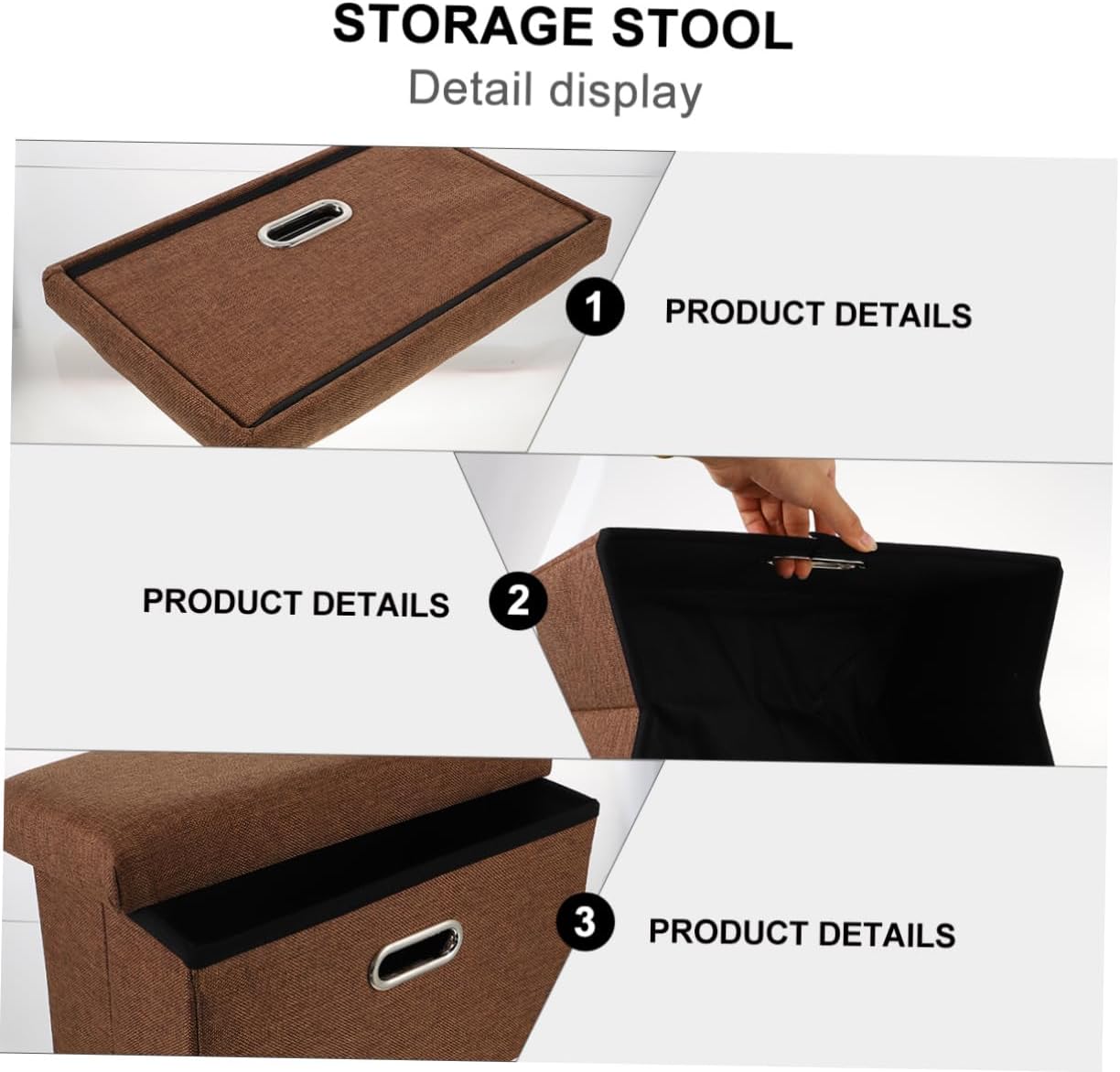 Cabilock 1Pc Multifunctional Storage Stool Clothes Storage Box Footstool Lightweight Portable for Living Bedroom Boy Girl Playroom Closet Brown