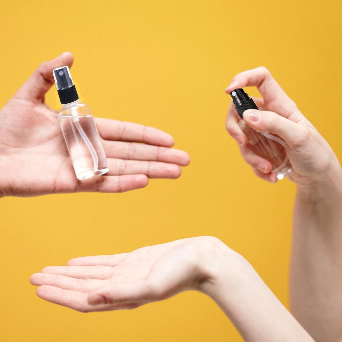 Cabilock Spray Bottle in Vetro 100ml Ricaricabile 6 Pezzi Nero