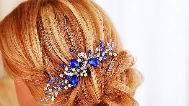 Venditore USA Bellissimo Matrimonio Sposa Fiore Cristallo Strass - Foto 3