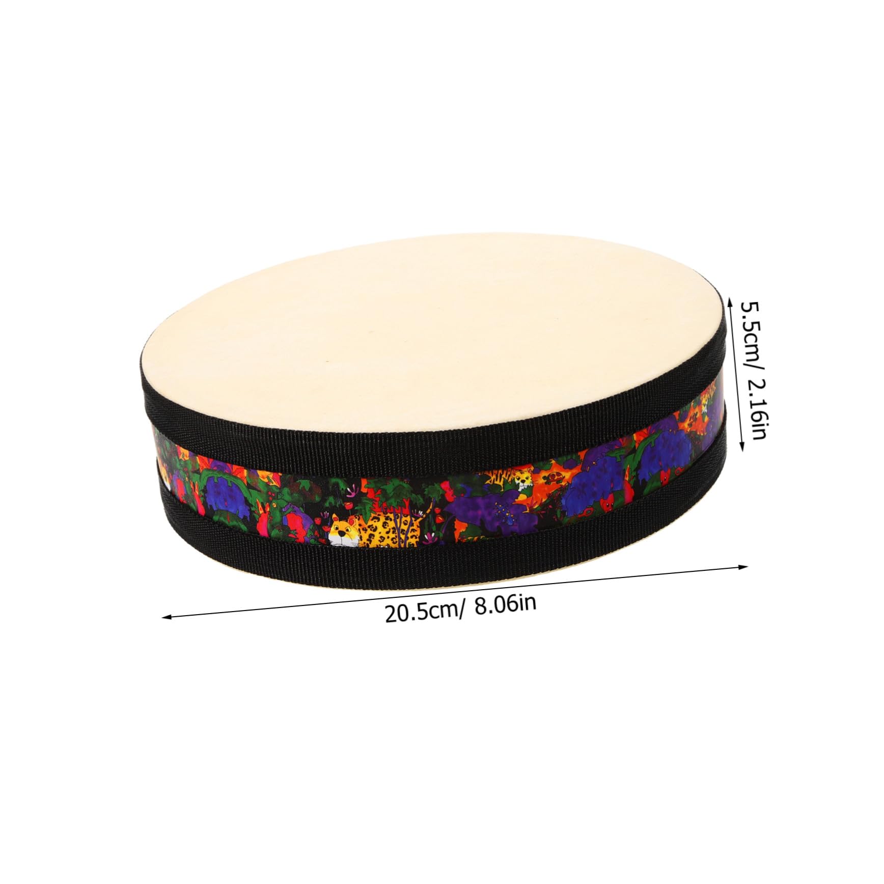 VANZACK Tambour De L’océan 20 Cm En Peau De Mouton, Instrument De Percussion Pour Débutants, Sons D’ondes Apaisants Pour Contemplation, Concerts Et Détente, Tambour Rond Éducatif Adultes