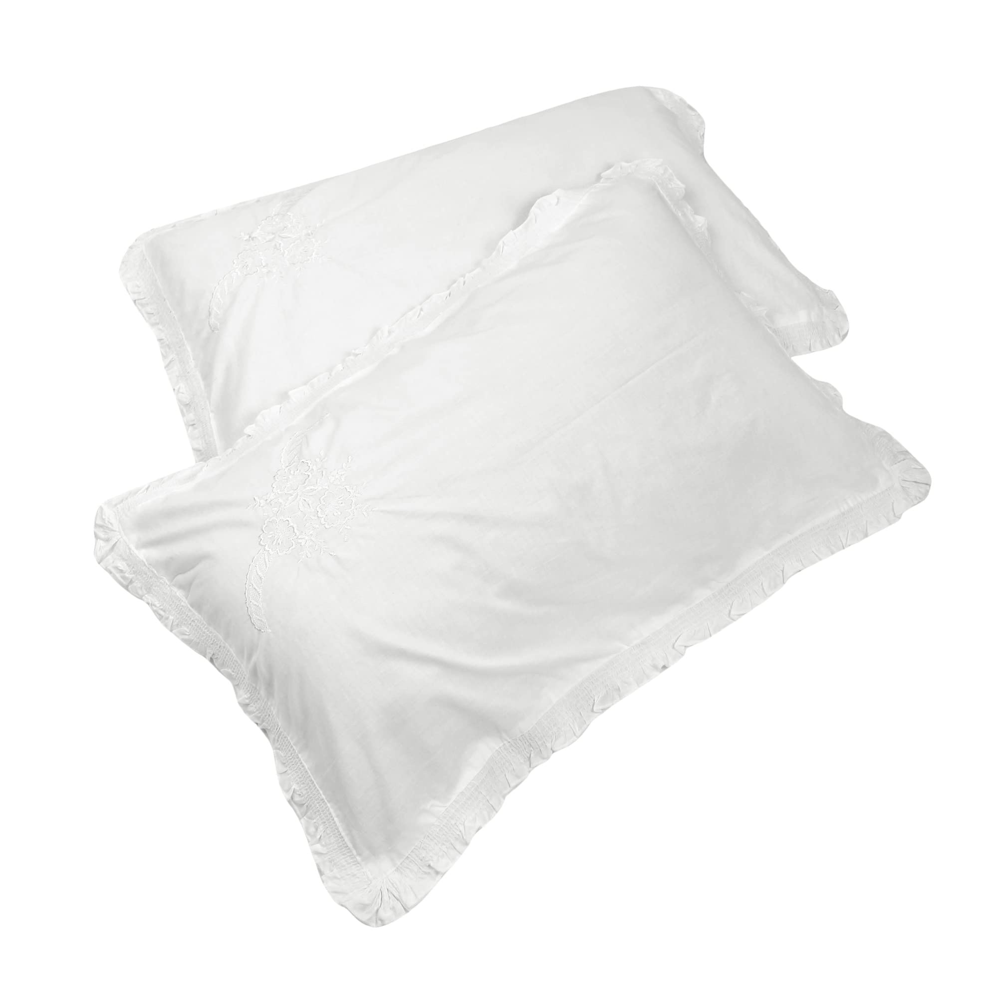 V VANTRA Pure Cotton Premium Pillow Cover | Super Soft and Breathable Pillowcases | American Pillow Cover | Soft Comfortable Protects Hair and Skin (20 X 30 inch) (White)