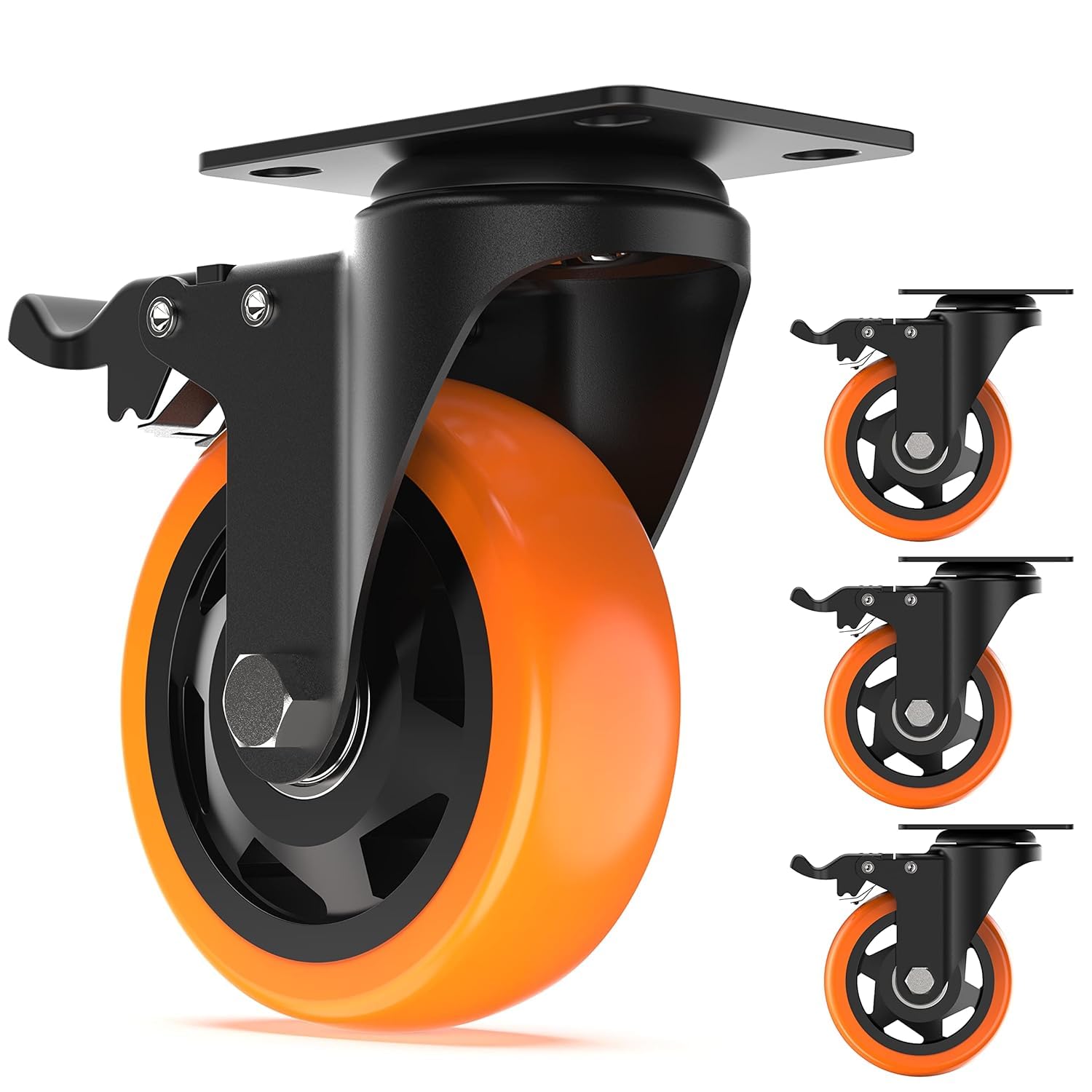 LADLIMART 4 Inch Heavy Duty Caster Wheels Set of 4 | Silent
