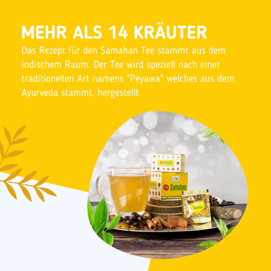 Link Natural Samahan Tee – Direktversand aus Deutschland – 100% Authentischer Ayurvedischer Kräutertee – 200 Beutel