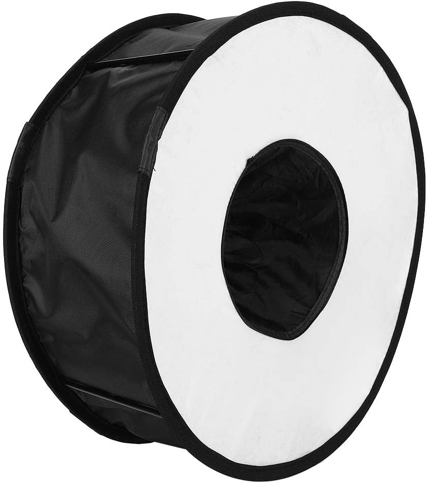 Diffuser Softbox Universal Round Foldable Shoot Macro Flash Light Lamp Hood Portable and Quick Folding Softbox Diffuser for Photography Speedlites Flash Monolight