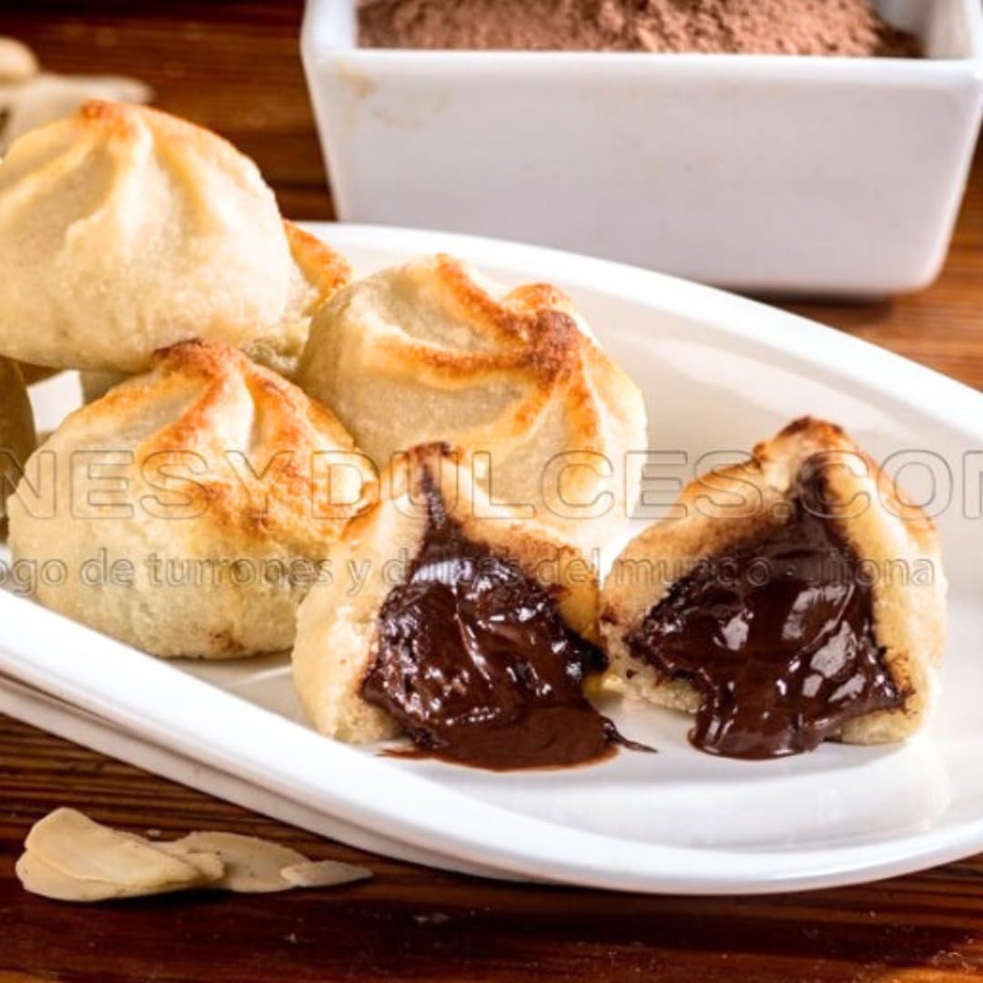 Suspiros de Chocolate - Mazapán relleno de chocolate líquido - Producto estrella de Turrones Fabián (3500, Gramos)