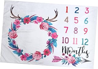 Healeved 1Pc Cobertores De Bebê Para Bebês Cobertores De Imagem Cobertores Recém-Nascidos Cobertor De Idade Para Bebê Cobertores De Pelúcia Cobertor Mensal De Bebê Cobertor De Pano De