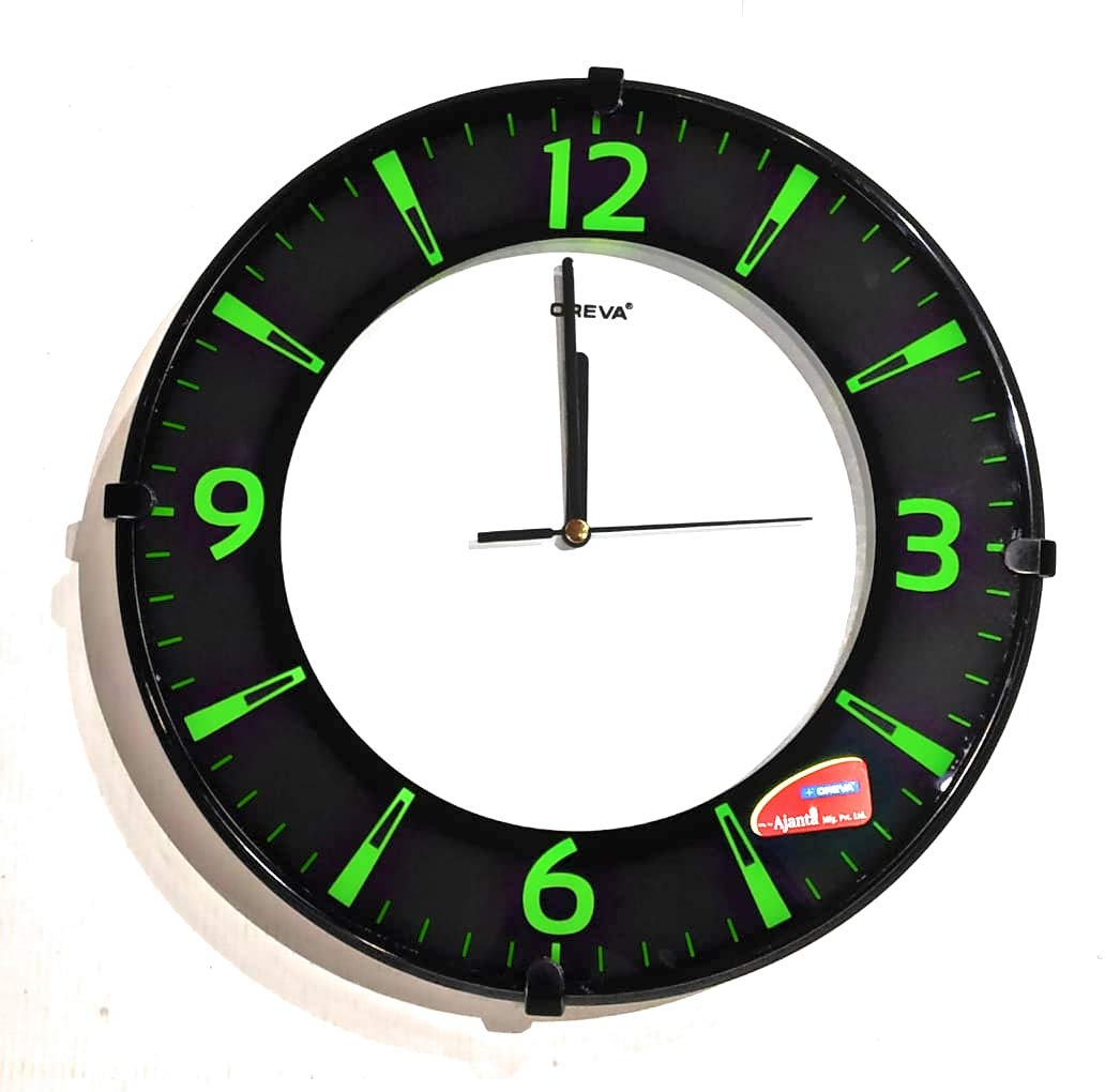 Buy AJANTA Light Glow Wall Clock Green Light AQ1667 12 INCH Online at