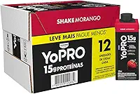 YoPRO Bebida Láctea UHT Morango 15g de proteínas 250ml - 12 unidades