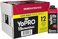 YoPRO Bebida Láctea UHT Morango 15g de proteínas 250ml - 12 unidades