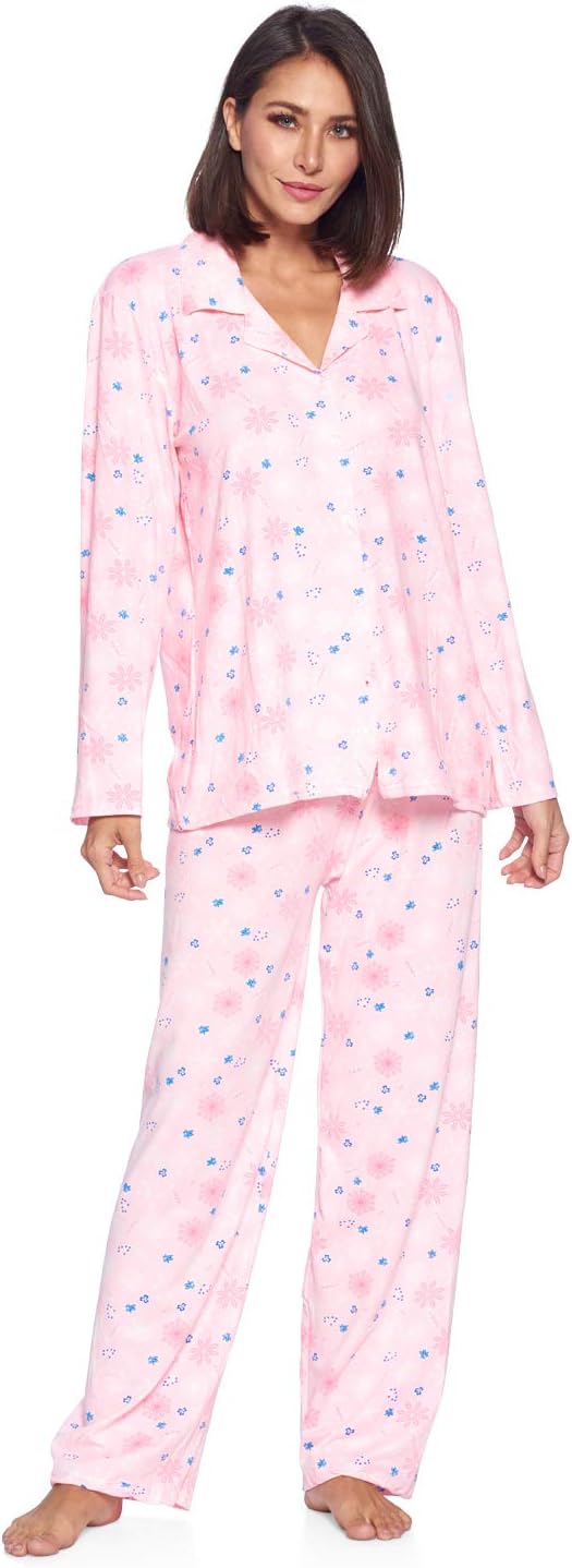 Casual Nights Womens Pajamas Set – Pants and Long Sleeve Sleep Wear for Ladies - Image 5