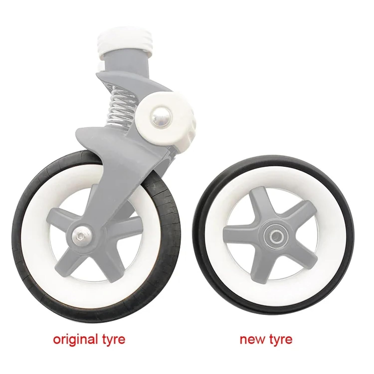 Stroller Wheel Tire Stroller Tire for Bugaboo Bee3 Bee5 Pushchair Front Or Rear Wheel Cover PU Material Baby Cart Tyre Compatible Pram Accessories for Rollers Accessories(2 tyre for Bee-B)
