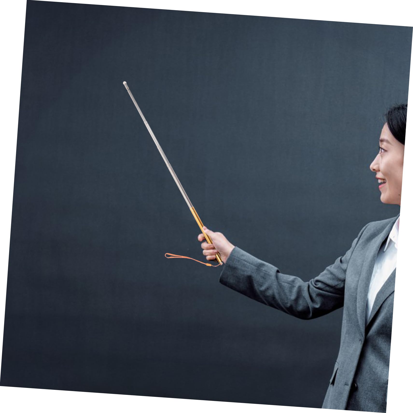 Angoily Stainless Steel Presenter Classroom Hand Stick Hand Extendable for Teachers Students (Golden) Random Color