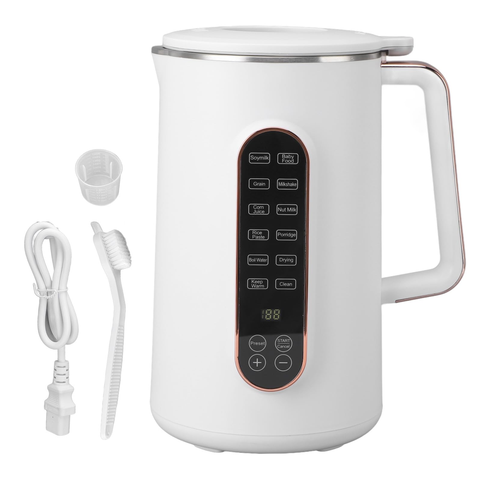 Machine à Lait de Noix Intelligente Touch, 10 Lames en Acier Inoxydable, Machine à Lait de Soja pour la Cuisine Domestique (Prise UE 220V)