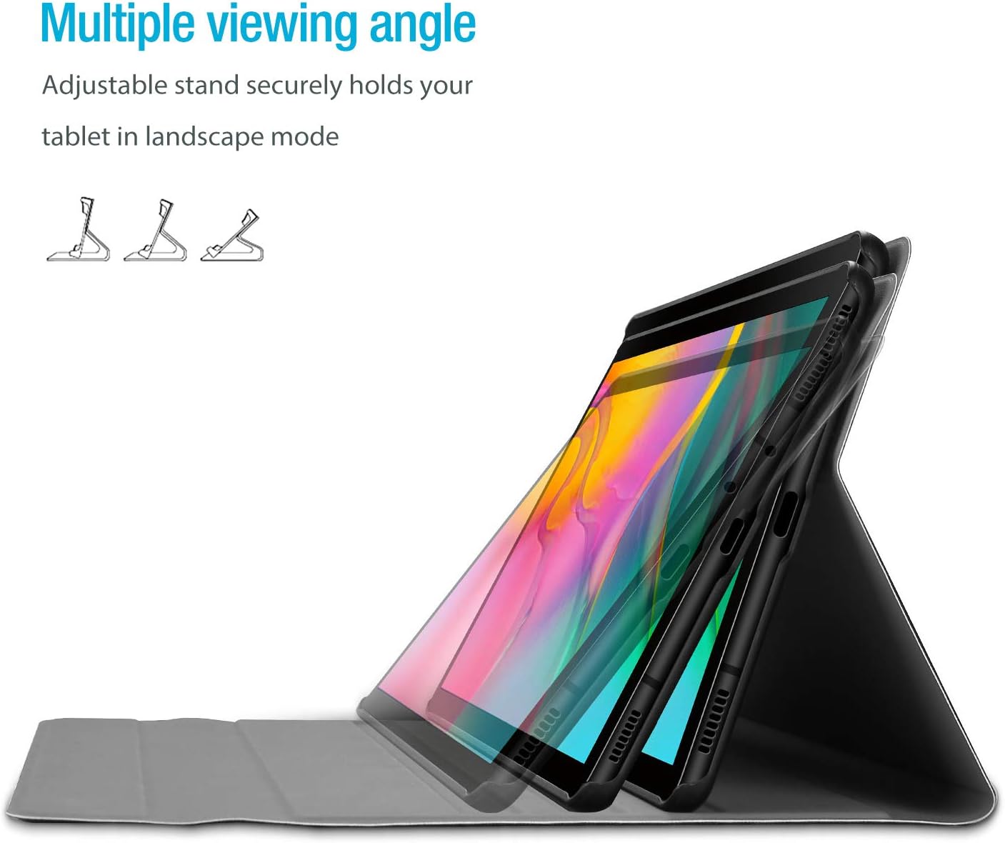 ProCase Galaxy Tab A 10.1 2019 Keyboard Case T510 T515 T517, Slim Shell Lightweight Cover with Magnetically Detachable Wireless Keyboard for Galaxy Tab A 10.1 Inch SM-T510 SM-T515 SM-T517 2019 -Navy