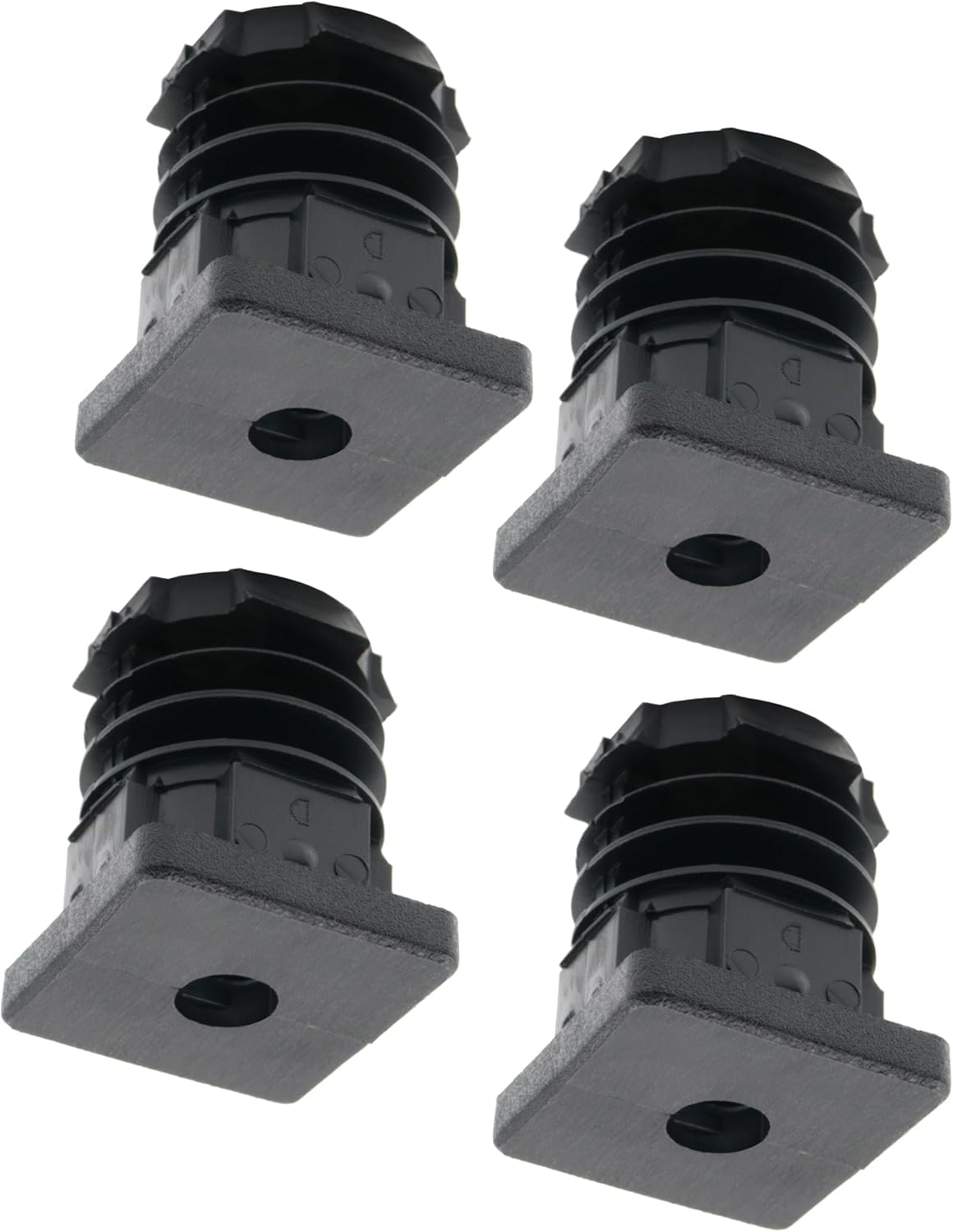 4X Gewindestopfen Vierkantrohrstopfen 35x35 mm 1,5-2 mm mit M8 Innengewinde