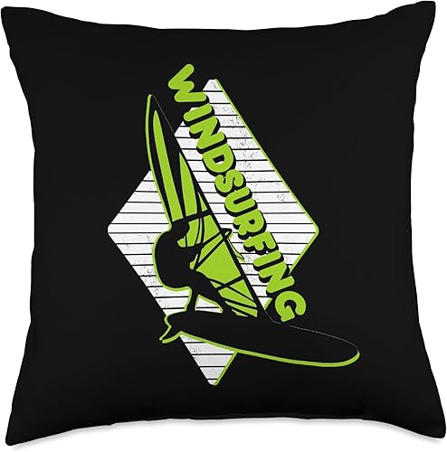 Windsurfing Windsurf Sailboard Windsurfer Gift Cojín de windsurfista para deportes acuáticos, 18 x 18, multicolor