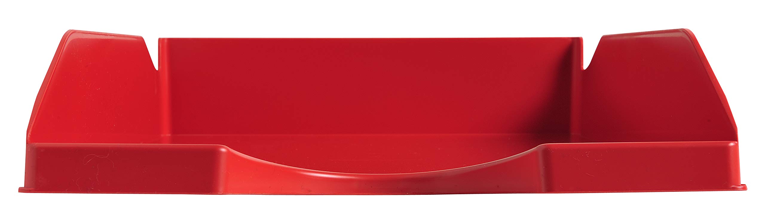 Exacompta - Réf. 123107D - Lot de 10 corbeilles à courrier ECOTRAY - dimensions utiles 34 x 25 x 6,5 cm - pour documents au format A4+ - couleur rouge - certifié Ange Bleu