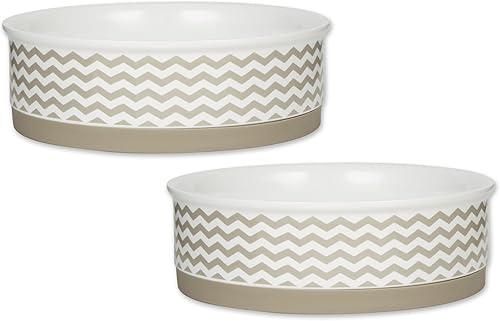 Miniatura 11 de Bone Dry Ceramic Pet Collection Chevron, juego pequeño, 4.25x2, gris, 2 piezas Azul French,Gris,Rosado,Piedra,verde azulado