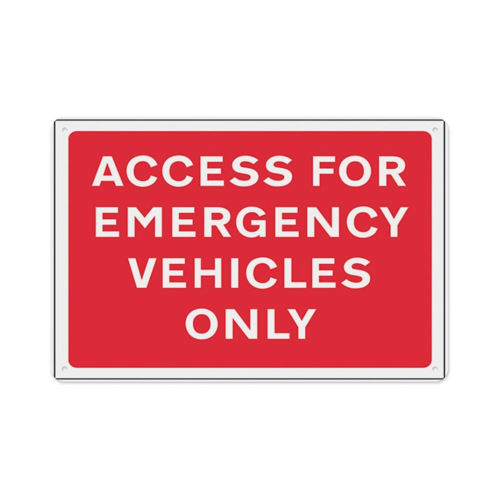 peiyeety Access For Emergency Vehicles Only Aluminum Tin Warning Signs For Home Outdoor Garden 12X16 Inches