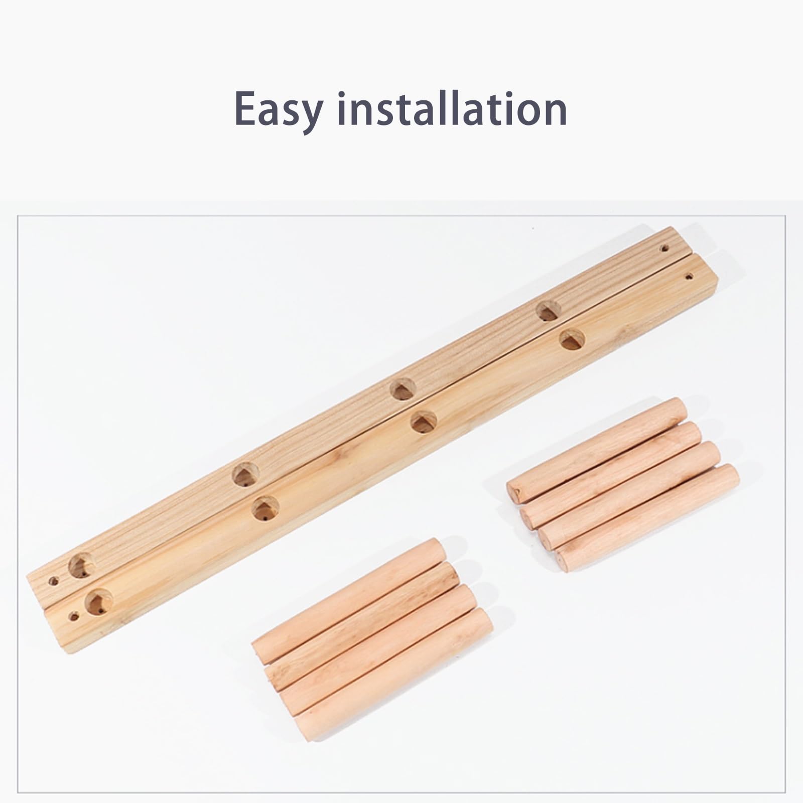 Drewniany Stojak Na Matę Do Jogi Montowany Na ścianie – Duży Organizer Do Przechowywania Mat Do ćwiczeń, Wałków Piankowych I Mat Modułowych Do Przechowywania 39cm/15.4in