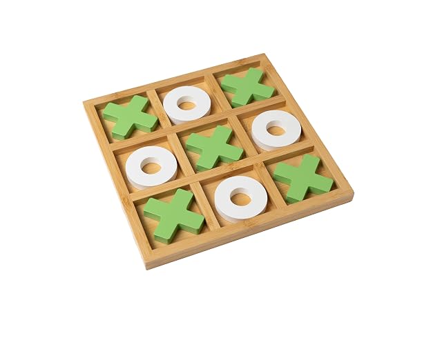Aquamarine Games Bamboo FSC100% Juego de Tres en Raya de Madera