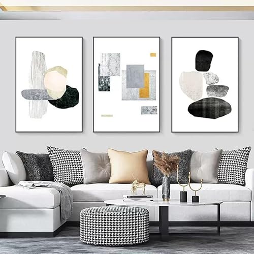 ARTKN Blue & White Canvas Wall Art Set (3 Pieces)