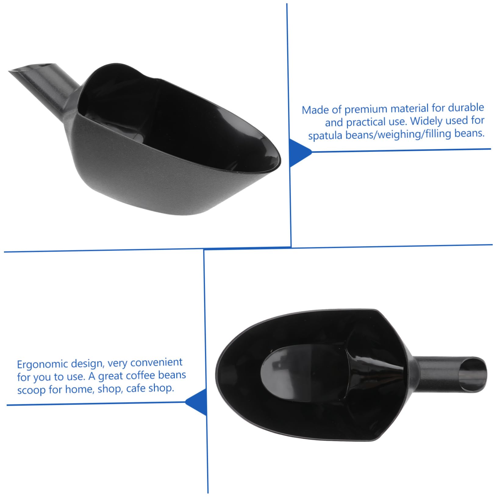 Pala para Granos de Café Portátil de Plástico Diseño Ergonómico y Gran Capacidad, Adecuado para Cafeterías y Tiendas de Café