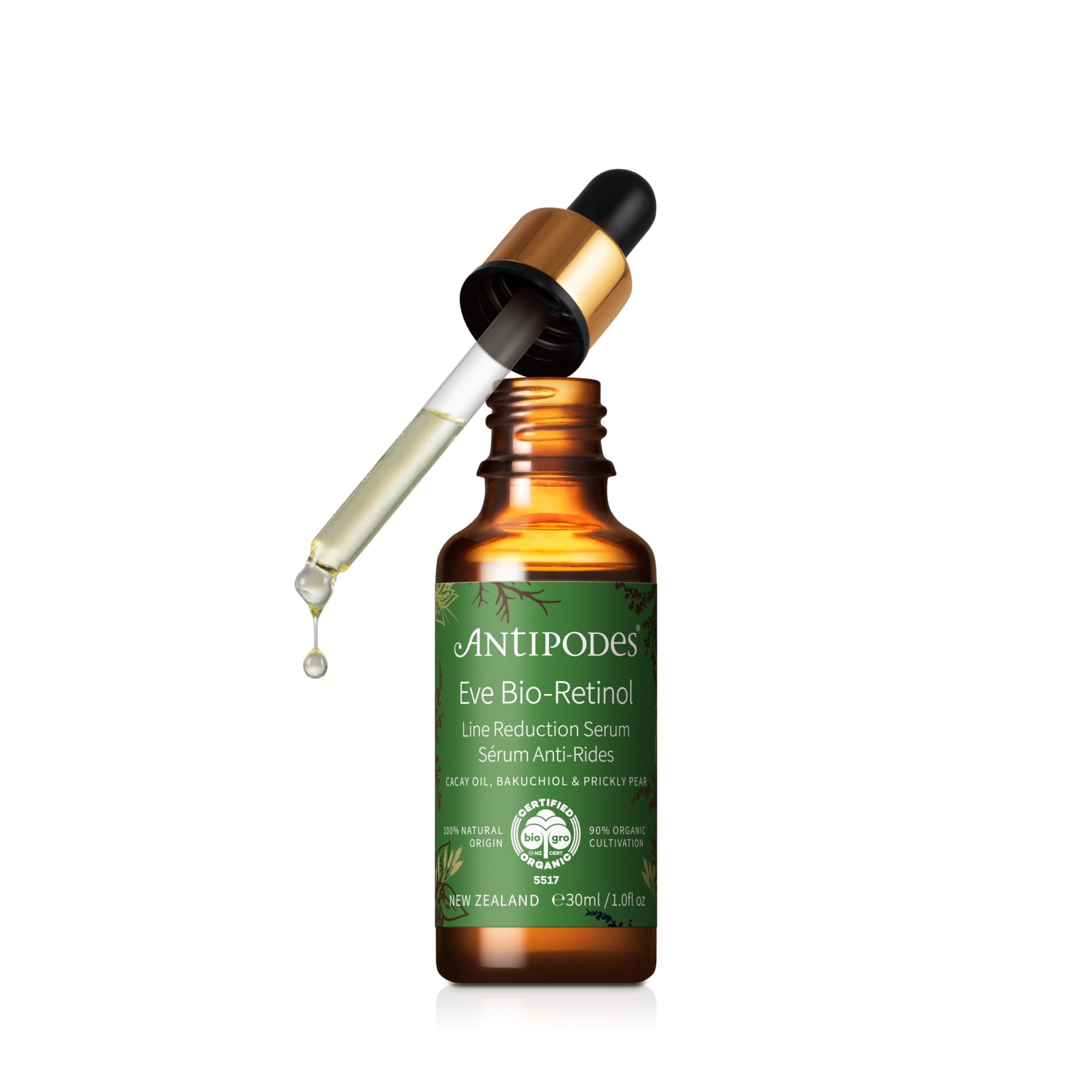 Antipodes Eve Bio-Retinol Line Reduction Serum – Vitamin A Serum – Collagen Serum with Cacay Oil & Bakuchiol – All Skin Types – 30ml