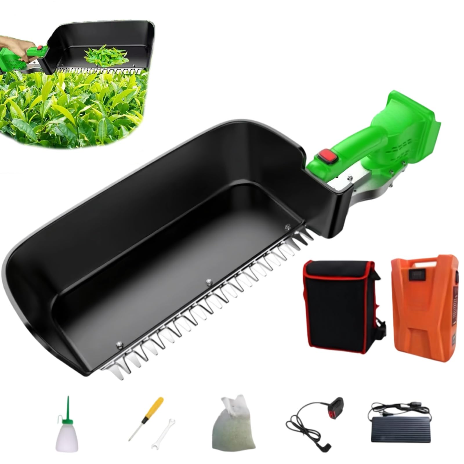 Tagliasiepi Elettrico, tagliaerba per Esterni, con Batteria a Zaino da 24 V, Ideale per giardinieri, coltivatori e Agricoltori.