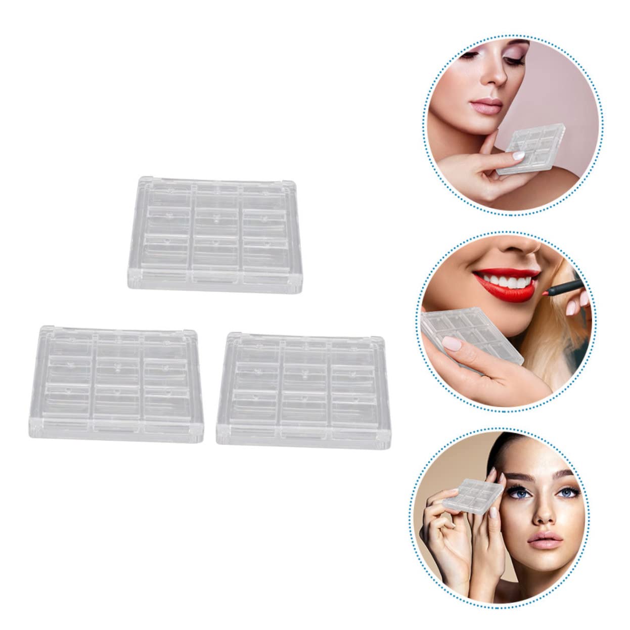 Didiseaon 9 Pz scatola di ombretti illuminante per il trucco vassoi da fard per le guance ombretto custodie per ombretti palette di ombretti vuota quadrato