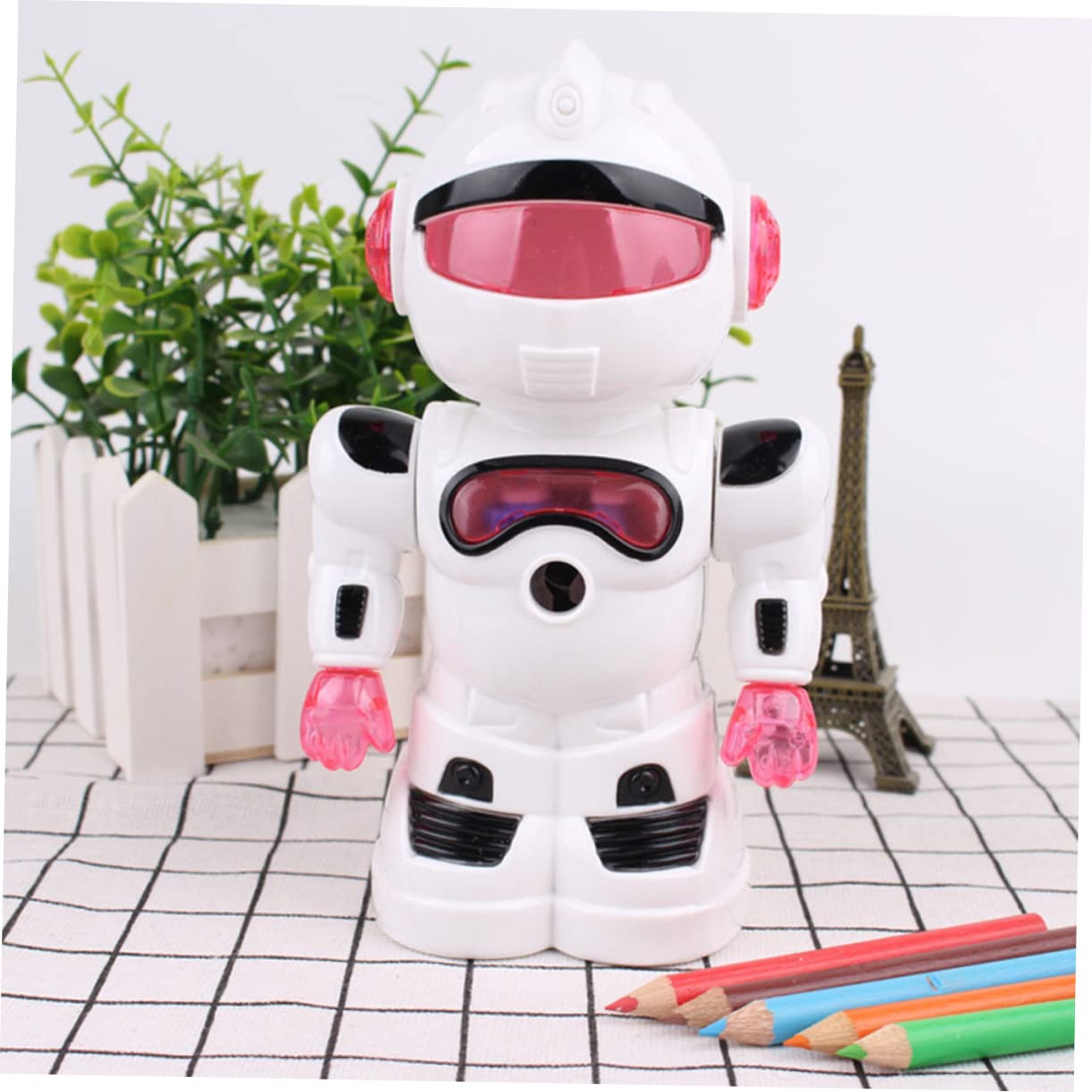 4 Pièces Taille-crayon Robotique Plus Net Électronique Aiguiseur Électrique Pargeur De Crayons D'artiste Manivelle Distributeur De Crayons Pour Salle De Classe Manuel Rouge Métal
