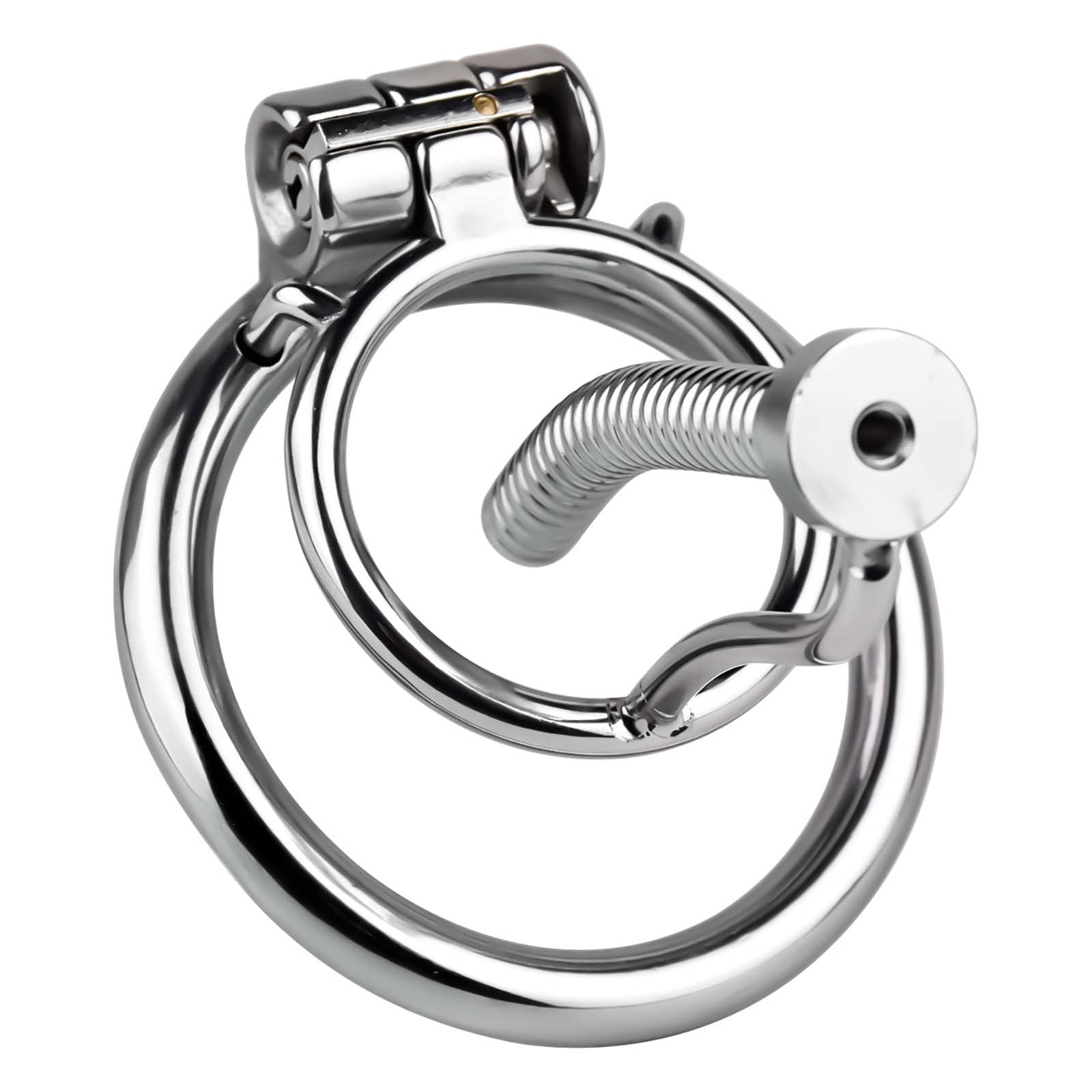 Asta di sondaggio cava liscia in acciaio inossidabile, dilatatore maschile squisito per una facile minzione con anello di ritenzione, 3 misure opzionali -D59IT (S, 50mm ring)