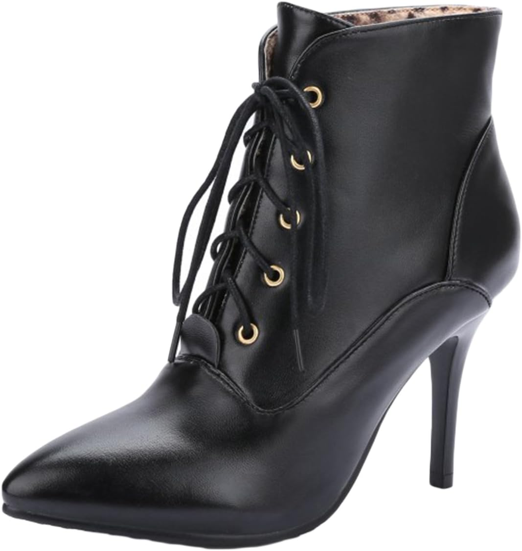 OASAP Women's Charming Simple Color High Heel Pointed Toe Ankle Boots