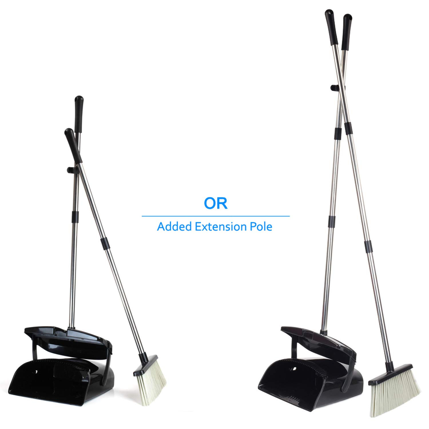 Broom and Dustpan Set Commercial Long Handle Sweep Set and Lobby Broom