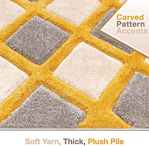 Image of Carpet for Living Room 10x12 feet Anti Skid Rug Colour Yello Silver