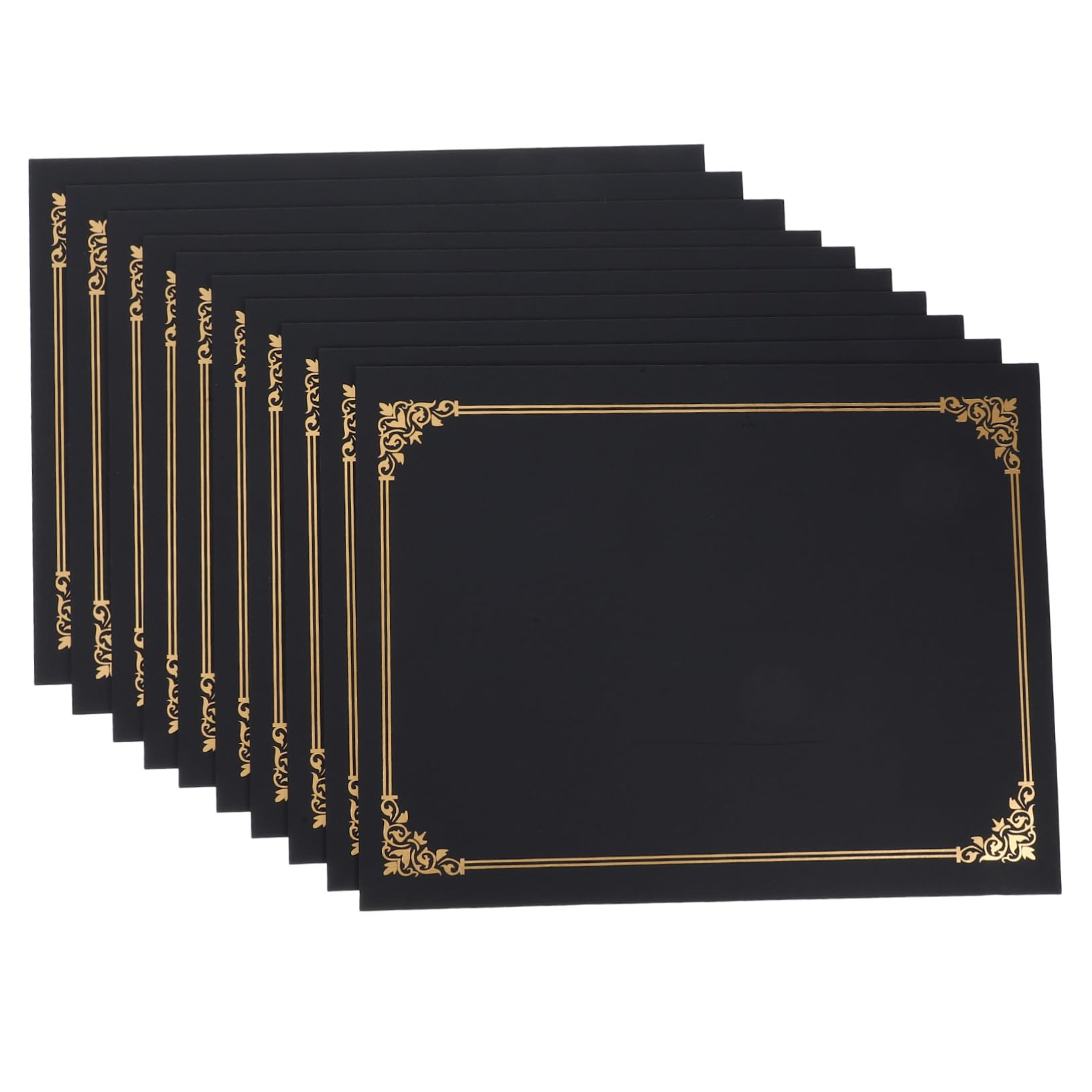 Couverture Noir 10 Pièces en Papier de Certificat pour Bureau et Maison