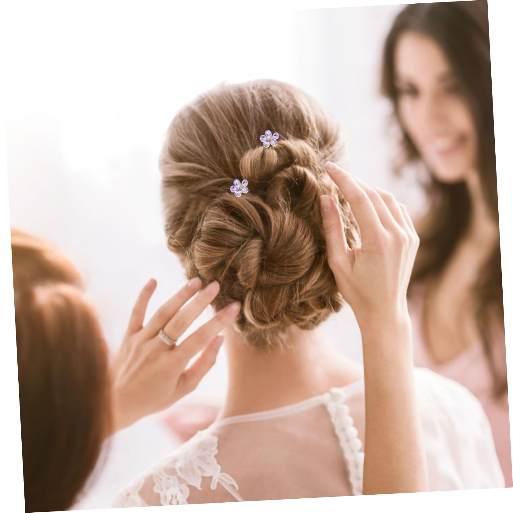 FRCOLOR 20 Stk Haarnadeln zum Flechten haarspange metall Frauen Haarnadel Haarschmuck für Damen U-förmige Strass- Strasssteine Violett