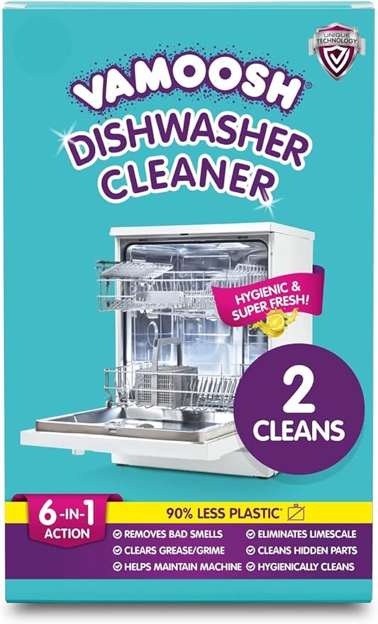 Vamoosh 6 in 1 Dishwasher Cleaner 2 x Cleans Deep Cleaner, Limescale