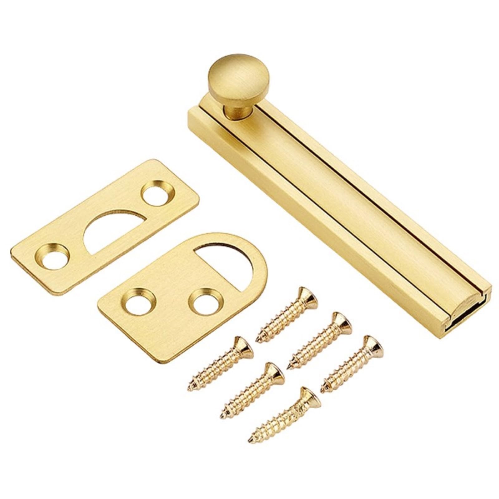 Kalttoy Gold Barn Slide Latches Door Bolt Surfaces Mounted Door For Home Hardware Gate Sliding Locks Doors Bolt Metal Concealed Latches