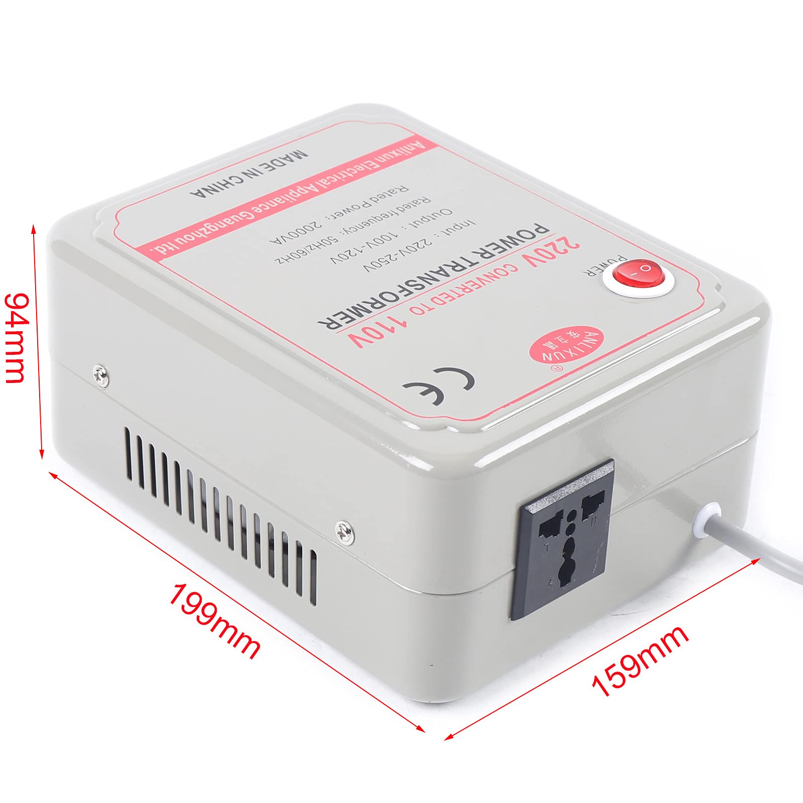 2000W Convertisseur de Tension Transformateur 220V-250V à 100V-120V, Convertisseur, Step Down Convertisseur, Transformateur de Tension, Transformateur de Tension