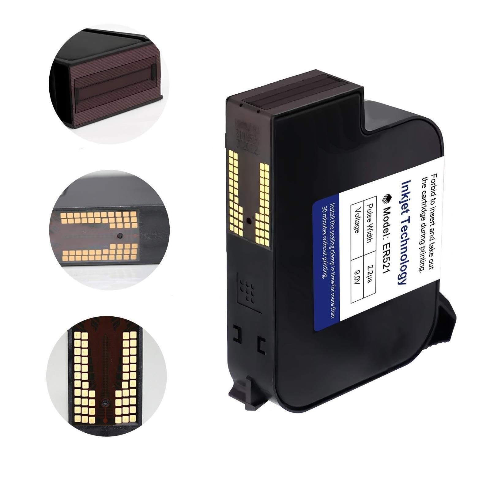 Cartuccia D'inchiostro Solvente Nero ER521 25,4 Mm 72 Ml Non Crittografato