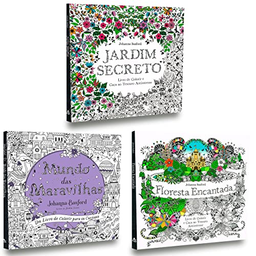 Kit 3 Livros Para Colorir -Jd.Secreto+Mundomaravilhas+Floresta