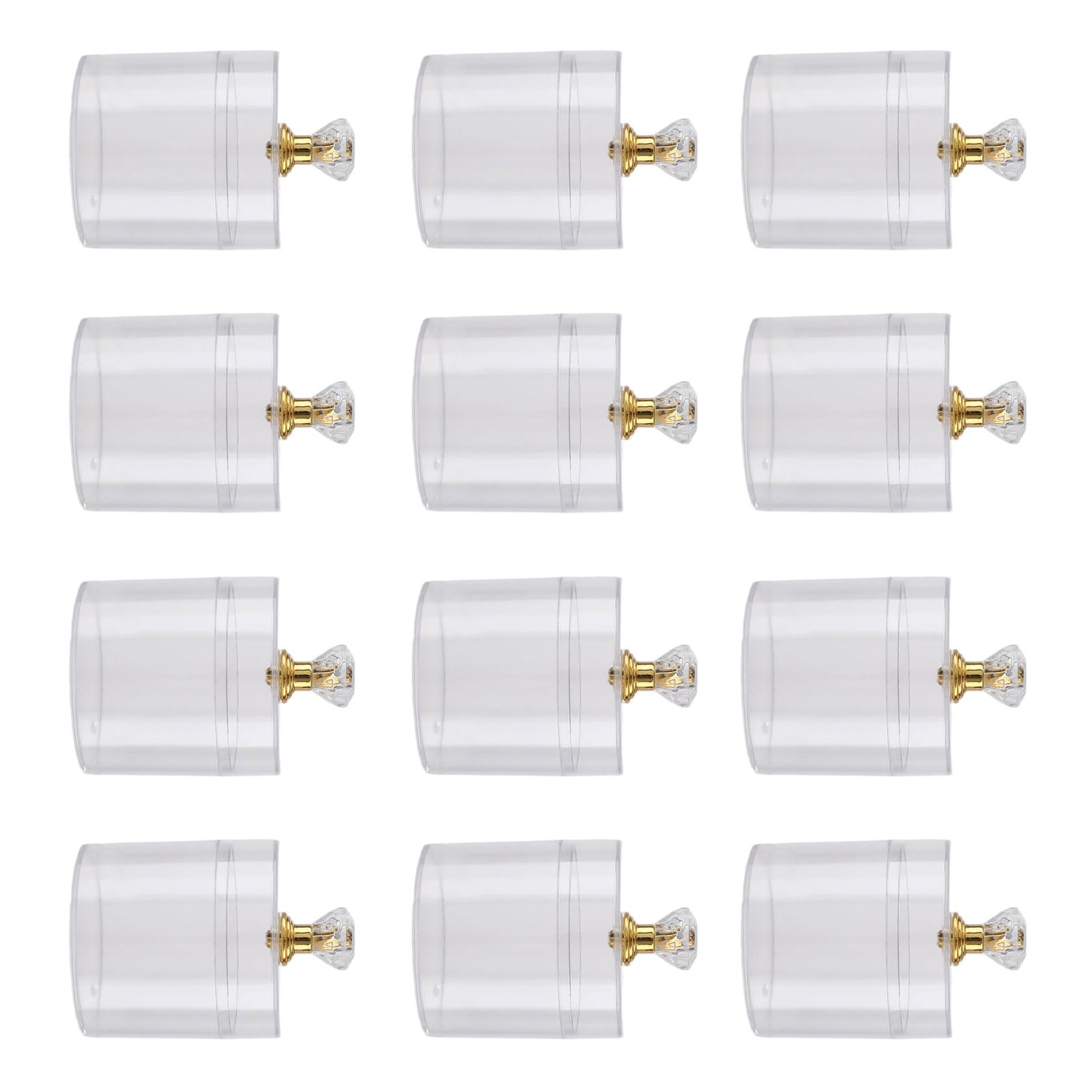 Limtula 12Pcs Clear Cylinder Candy Holder Candy Chocolate Storage Case for Wedding Celebration Birthday Gift Packaging Organiser with Lid