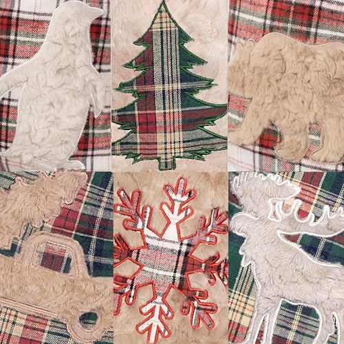 LUBOT-New-Personalized-Christmas-Stockings-20inch-Red-Green-Plush-Plaid-Mix-Match-Cotton-Classic-Rustic-Farmhouse-Country-Fireplace-Hanging-Xmas-Stocking-for-Family-Holiday-Season-Decor LUBOT New Personalized Christmas Stockings 20inch Red Green Plush Plaid Mix Match Cotton Classic Rustic Farmhouse Country Fireplace Hanging Xmas Stocking for Family Holiday Season Decor