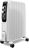 Pro Breeze Oil Filled Element 2000W Advanced Chimney Circulation - Portable Electric Heater with Built-in Timer, 3 Heat Settings, Thermostat & Safety Shut-Off