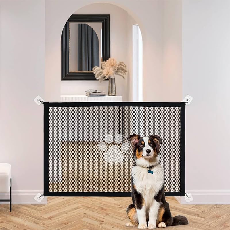 Treppenschutzgitter Hund, Türschutzgitter Baby, Kinderschutzgitter, Treppenschutzgitter & Türschutzgitter Ohne Bohren für Babys, Hunde & Katzen, 180 * 78CM, Schwarz