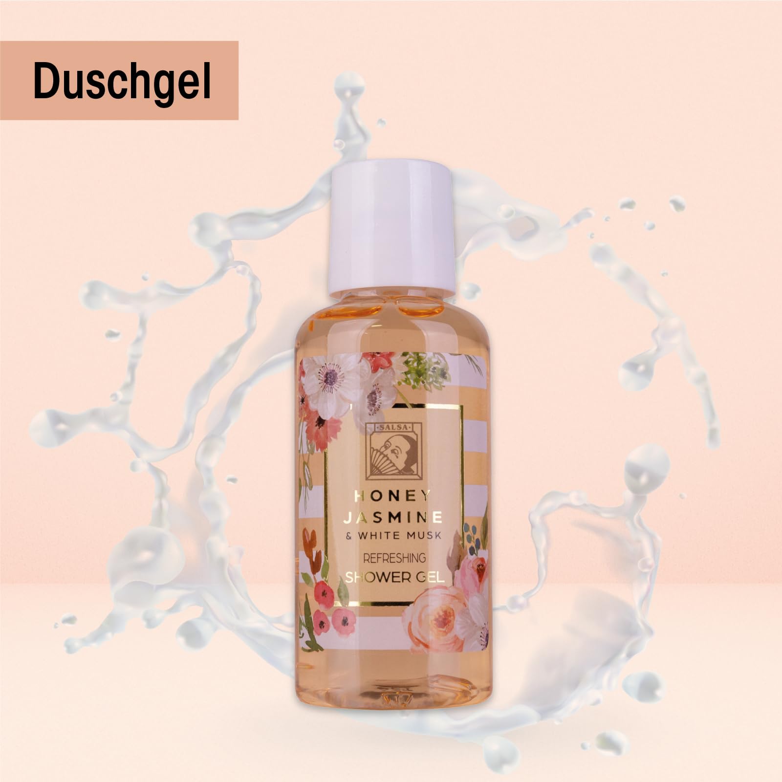 Accentra - Set de ducha para mujer HONEY JASMINE en un bonito estuche - Set de cuidado de 2 piezas con gel de ducha y loción corporal - Regalo de bienestar para San Valentín o el Día de la Madre