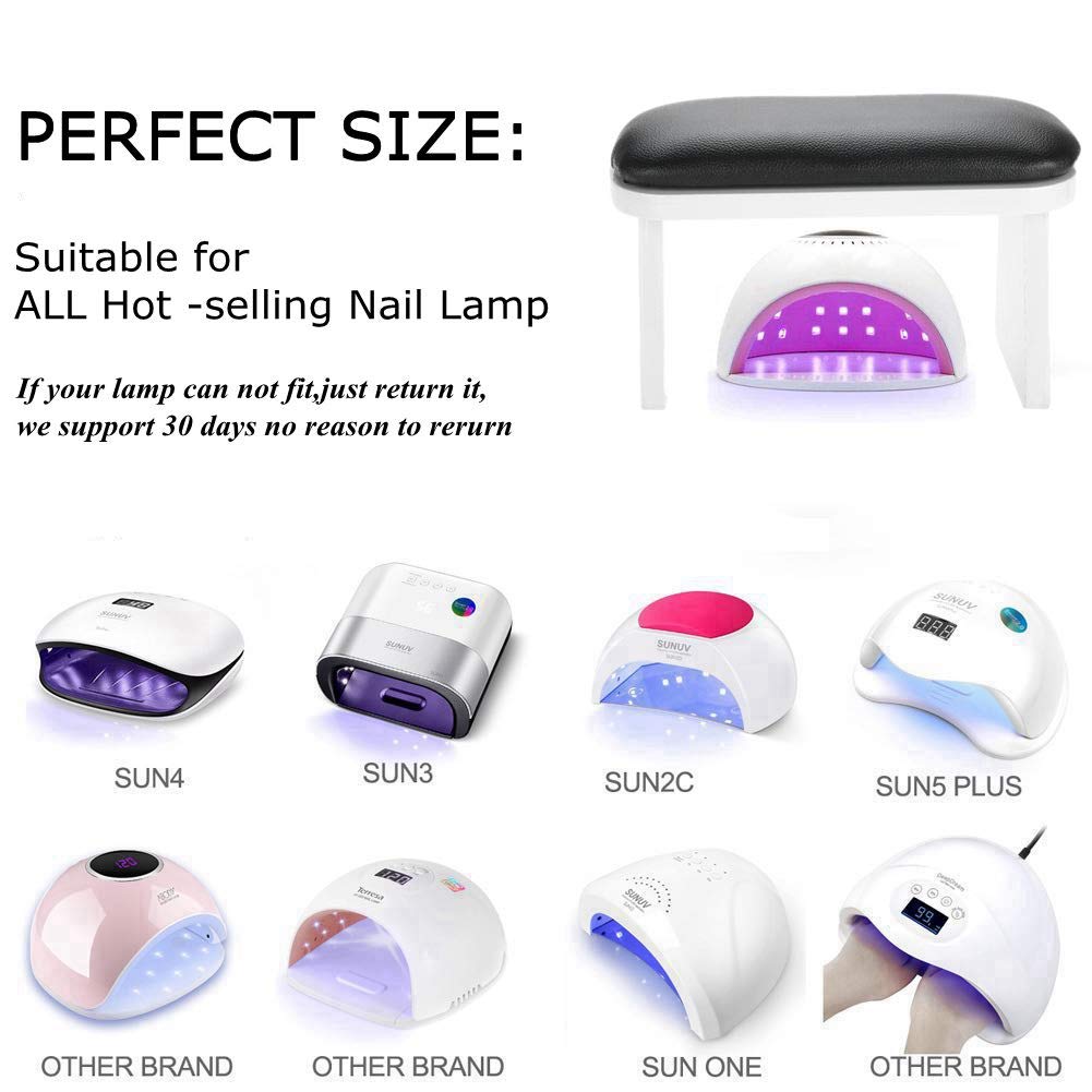 Podłokietnik do paznokci, poduszka do Manicure podłokietnik ramię uchwyt na nadgarstek mata, sztuczna skóra Manicure akcesoria do paznokci narzędzie do domu/nail Solon/362 (Color : Black)
